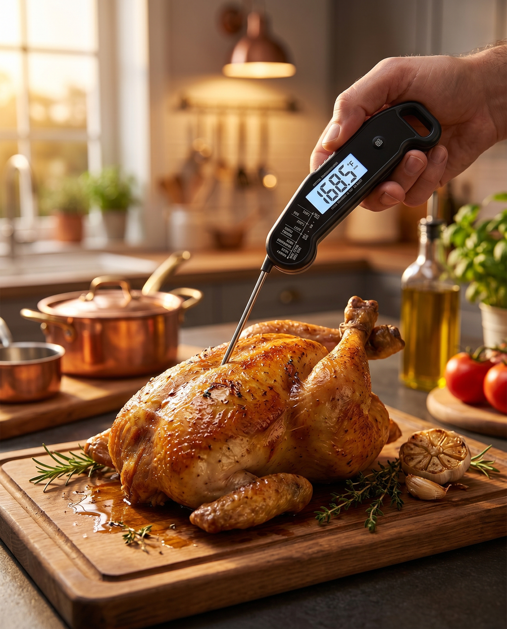 Thermomètre instantané Pro GrillSense en cuisine